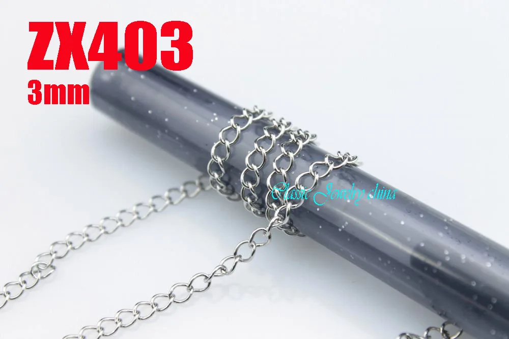 

10/20/50/100 meters 3x4 mm tail chain stainless steel necklace parts 10 meters women man fashion jewelry parts ZX403