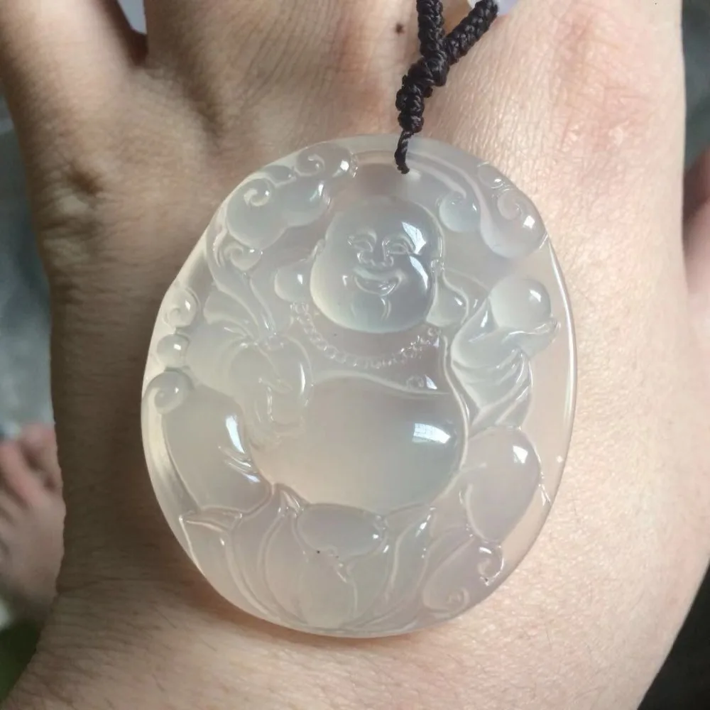 

Бусины Из Натурального белого агата, подвеска из натурального драгоценного камня, ожерелье, подвеска для буддистской молитвы, подарок, опто...