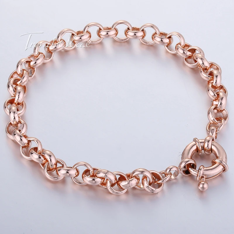Женская цепочка на браслет розовое золото 585 пробы 6 мм 18 см 20 23 25 GB212|bracelet chain|women