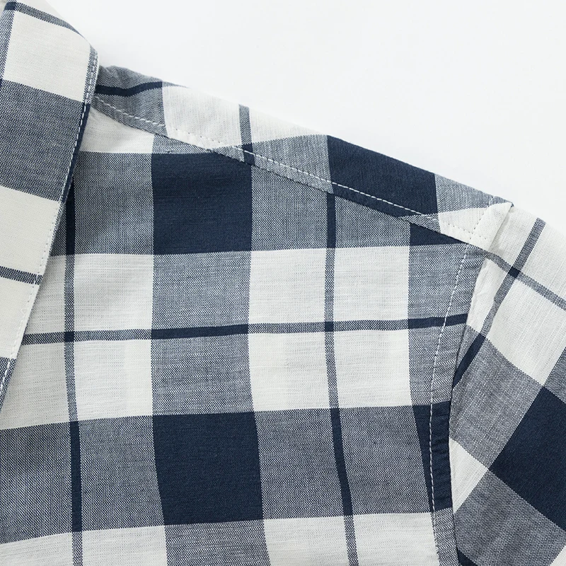 Мужская клетчатая рубашка SEMIR Корейская Повседневная с коротким рукавом