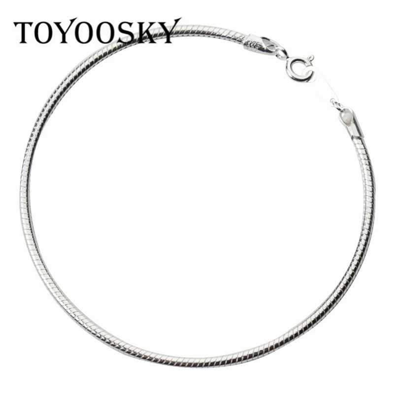 

Женский Круглый браслет TOYOOSKY из серебра 925 пробы, 2 мм