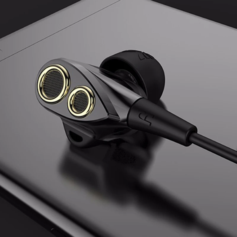 BA T8 Hi Fi наушники вкладыши с двойным динамическим музыкой шумоподавлением