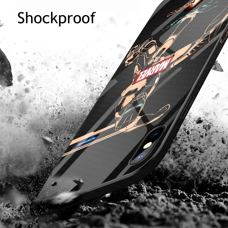 Чехол для очков для iphone XS MAX XR X 10 6plus Marvel Бэтмен Человек-паук Чехлы для iphone 6 S 6 S plus iphone 7 8 Plus цветной чехол