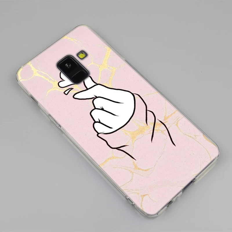 Силиконовый чехол Love on the finger kpop в форме сердца для Samsung Galaxy A50 A30 A10 A40 A6 A8 Plus A20 E A5 A7
