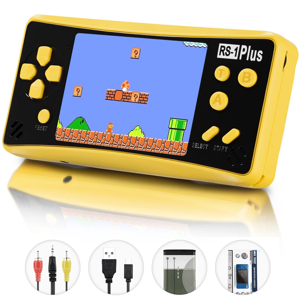 Серый RS-1 Plus Видео игровой плеер для детей и взрослых JJFUN ТВ Видео игровая система встроенные 218 ретро классические игры 3," ЖК-дисплей 1 USB зарядка - Цвет: Серый