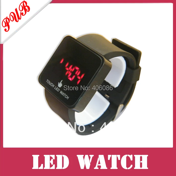 Wholesale 2013 Fashion silicone LED mirror touch watch.Many color available.High Quality 100pcs/lot |