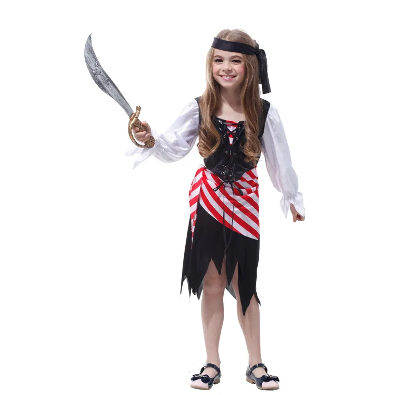 

Kids Boys Girls Children's Day Pirate Costumes Birthday Halloween Christmas Cosplay Costume New Year Purim (no weapons)