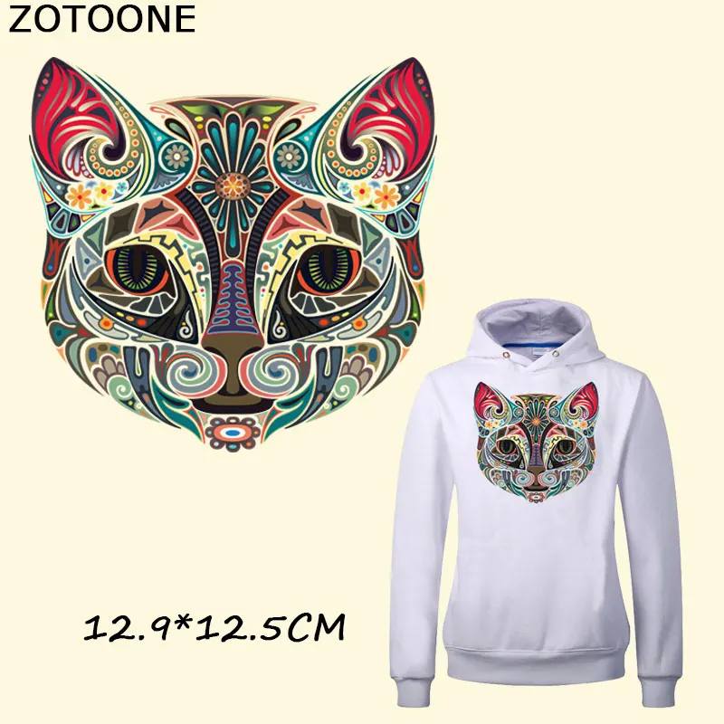 ZOTOONE наклейки в египетском стиле с разноцветными кошками 12 9*12 5 см помощью утюга