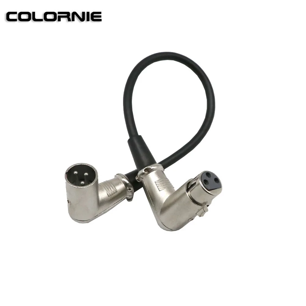 3 PIN XLR разъем под прямым углом мужского и женского разъем 90 градусов 30 см кабель для сцены светильник эффект