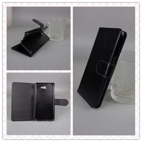Кожаный чехол-книжка Crazy Horse с визитницей и функцией подставки для Samsung Galaxy J7 Prime/On7