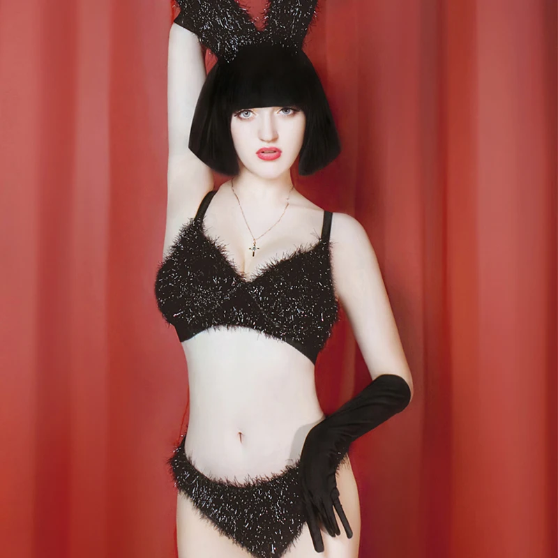 Бикини &quotКролик&quot Джаз танцевальные костюмы для леди женская сексуальная