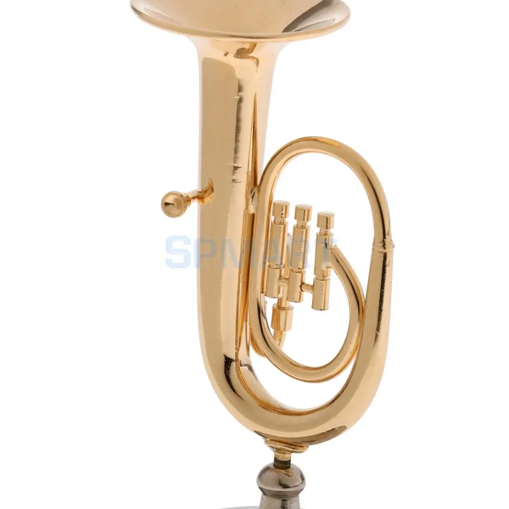 Медная модель Tuba ручной работы 1/12 миниатюрный музыкальный инструмент для