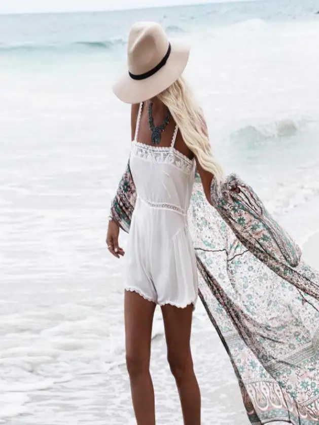 Женский шифоновый Свободный кардиган-кимоно с цветочным принтом верхняя накидка