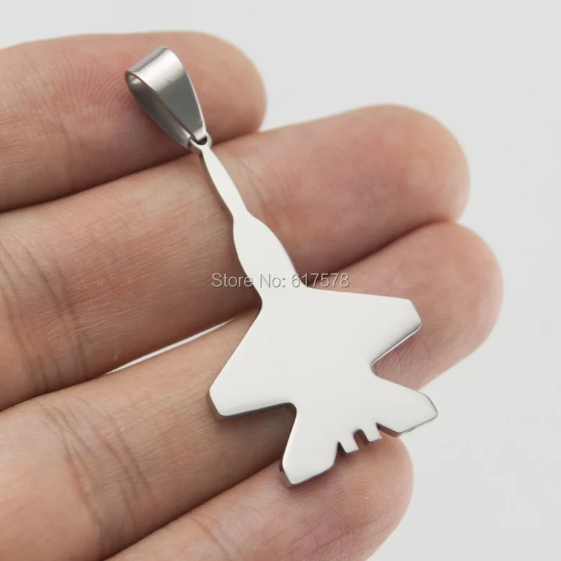 20pcs warcraft  fighter  warplane Tags Pendants for men women burnish double polished stainless steel diy Necklace Pendants