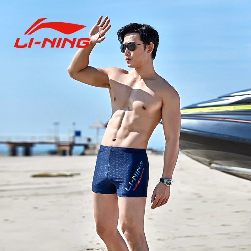 2018 LI NING мужские плавки Шорты для плавания дышащие Мужская боксерская доска