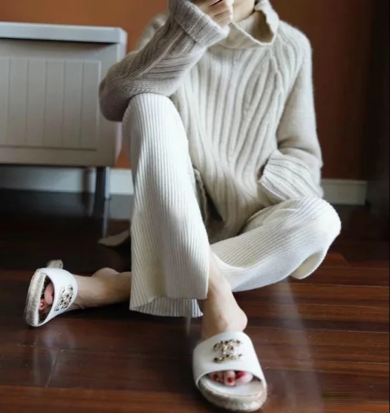 Winter New Fashion Cashmere Wool Women Warm Sweaters 2018 Casual Full Sleeve Turtleneck Loose Knitted Pullovers Female Jumpers | Женская