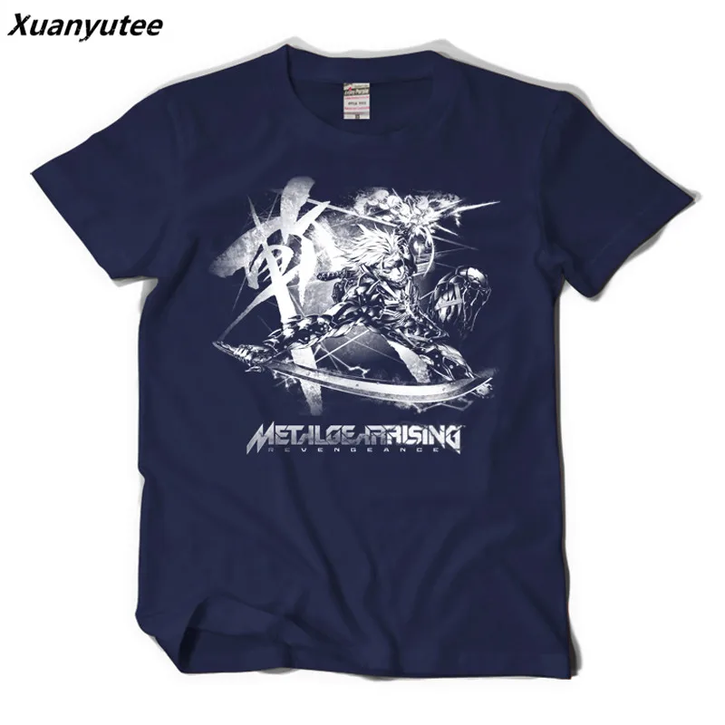 Xuanyutee металлическая шестерня однотонная: Rising Revengeance футболка Homme короткий рукав