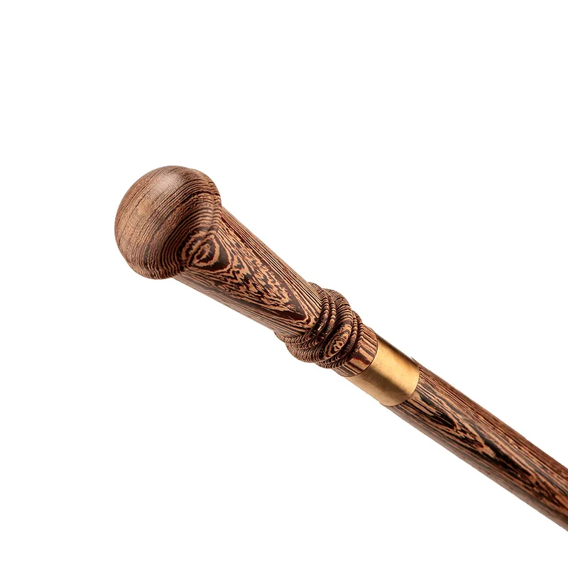 Красное дерево трость круглая искусственная кожа рукоятка Боевая