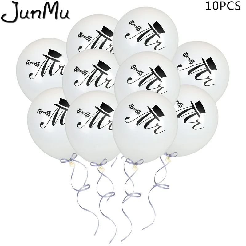 10 шт 10-дюймовые латексные воздушные шары Mr Mrs Just sevened для невесты, круглые воздушные гелиевые воздушные шары с принтом для свадебной вечеринки, декоративный воздушный шар