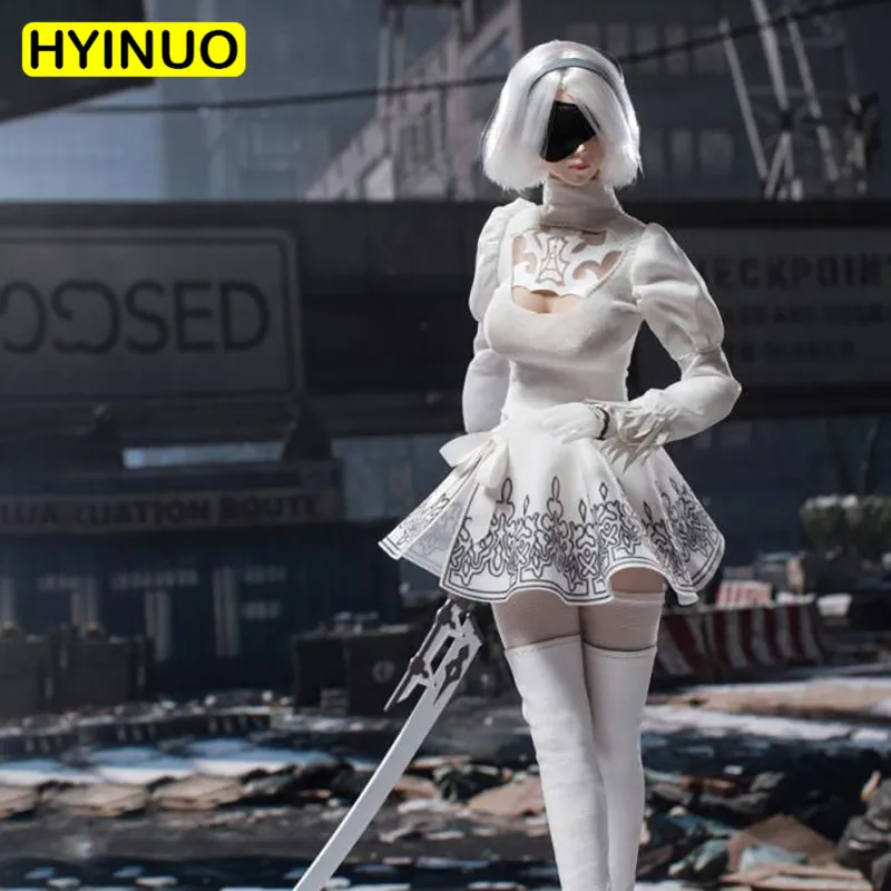 1/6 Scale Sexy Girl Robot 2B Sister сексуальные белые чулки Neil костюм фигура модель 12 ' полный