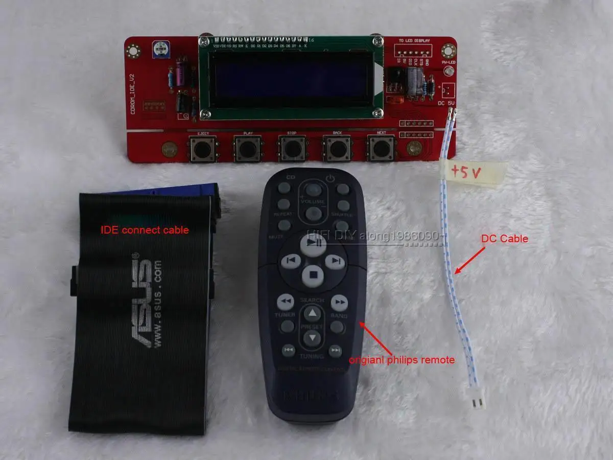 DIY IDE CD ROM DVD Rom Control ler Board с дисплеем + пультом дистанционного управления|cdrom