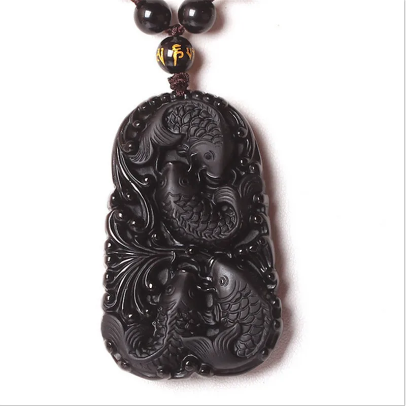 Новый Замечательный Китайский Ручной Работы Натуральный Черный Обсидиан Резные
