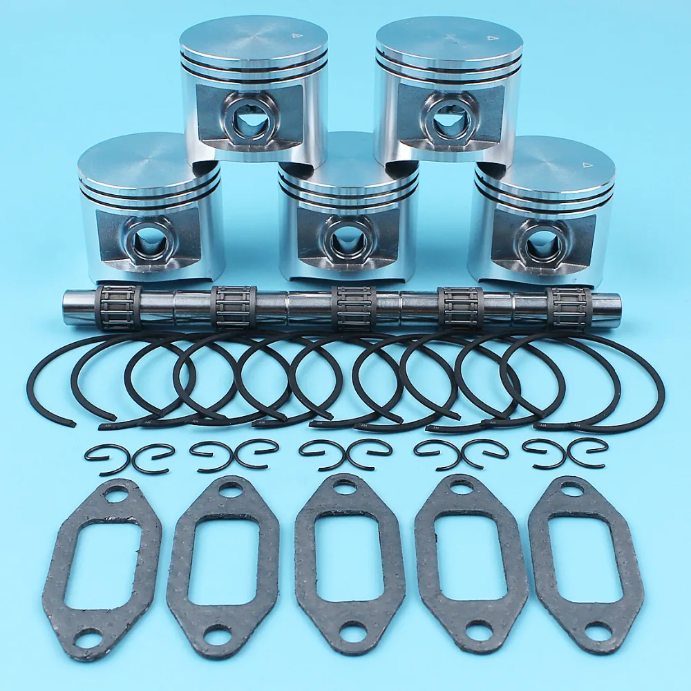 5 x (50mm) Piston Ring Pin/Finger Needle Bearing Kit For Husqvarna 362 365 371 372 Chainsaw #503909271 Muffler Gasket NEW Parts |