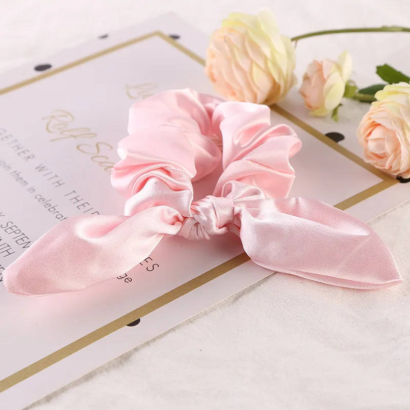 Резинки для волос Modis женские с ушками кролика эластичные шелковые атласные