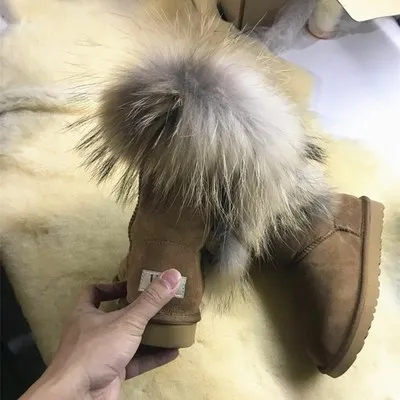 maroon Женские зимние сапоги высокого качества; зимние сапоги из натуральной овечьей кожи; теплые шерстяные женские сапоги - Цвет: maroon