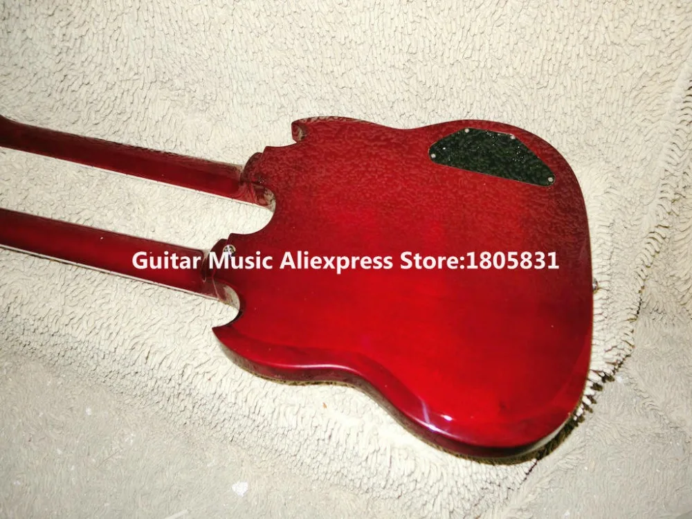 Левша гитары красный 3 пикапы двойной электрическая гитара Высокое качество