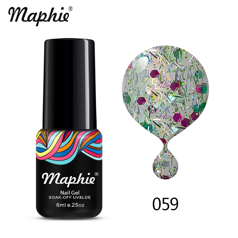059 Maphie 6 мл бриллиантовый блеск с ультрафиолетовым свечением Гель-лак для ногтей великолепный блеск светодиодный лак для ногтей лак для нейл-арта розовый цвет УФ Гель-лак для ногтей - Цвет: 059