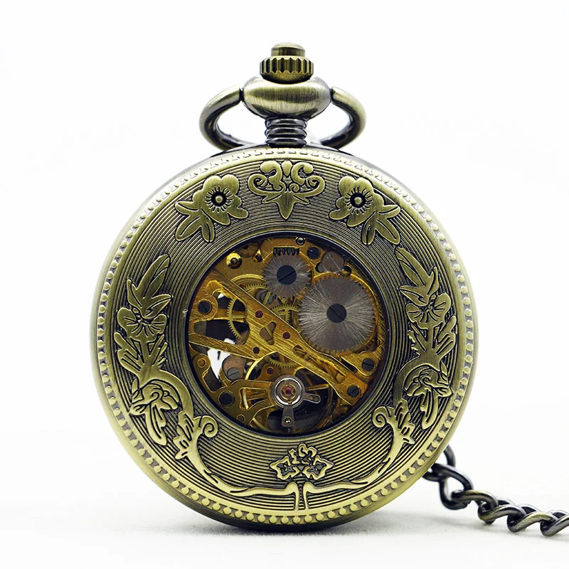 Nursing Watches Pretty Bird Mechanical Pocket Watch Skeleton Pendant Watch with Chain Gifts For Man Woman PJX1117