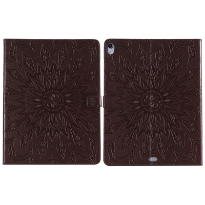 Brown Чехол для планшета для iPad Pro 12,9 A1876 A003 A1895 A2014 3D рельефный чехол-подставка с подсолнухом для нового iPad Pro 12,9 Чехол+ пленка - Цвет: Brown