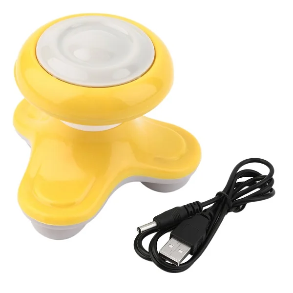 yellow Мини-электрическая волновая Вибрация Массажер USB Батарея массаж всего тела ультра-компактный легкий удобный для переноски - Цвет: yellow