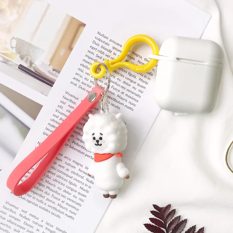Милая веревка для телефона, гарнитура для airpods box, мягкая силиконовая сумка, веревка для крючка, красная цепочка для ключей с героями мультфильмов Love