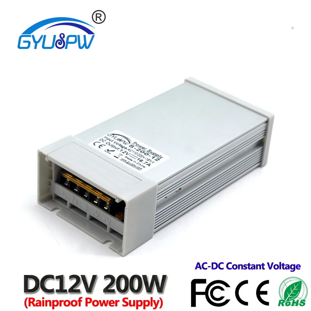 Одиночный выходной непромокаемый переключатель питания DC12V 48W 60W 72W 100W 120W 150W 180W 200W
