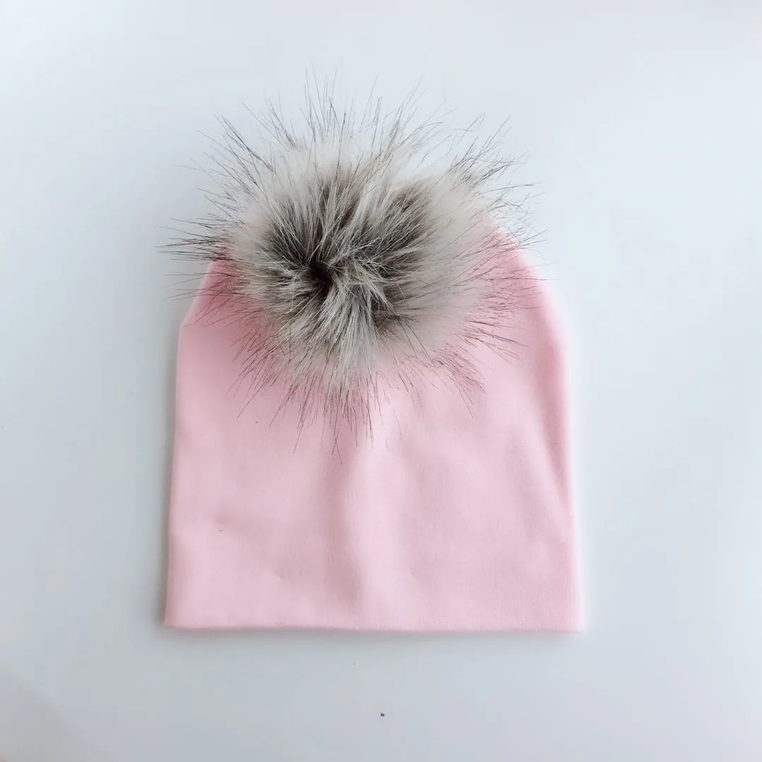 spring winter Toddler infant Kids children baby cotton colorful roccoon hat cap beanie skullies for girls and boys newborn