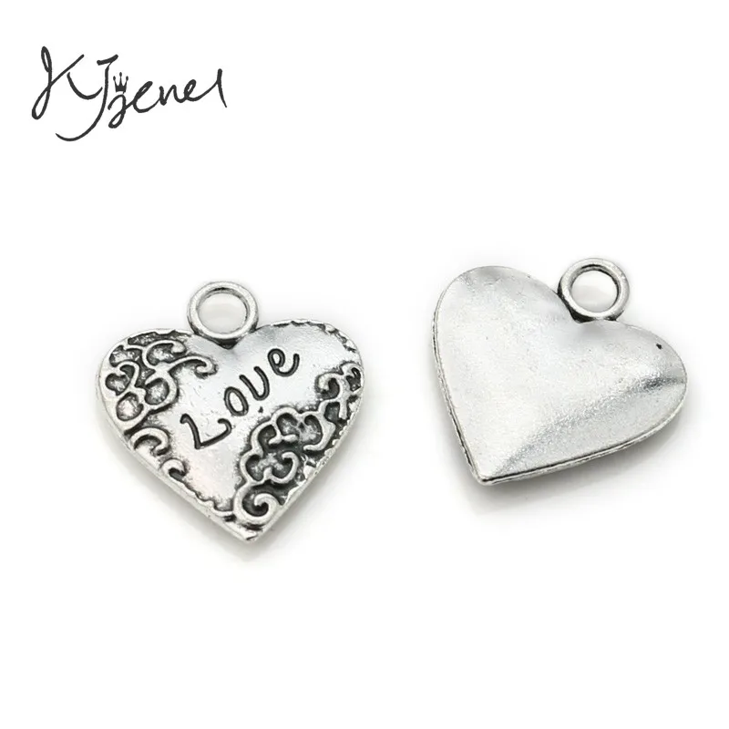 

10Pcs/lot Antique Silver Plated Heart Love Charm Pendant Bracelets Jewelry Findings Accessories Making Craft DIY 20x18mm