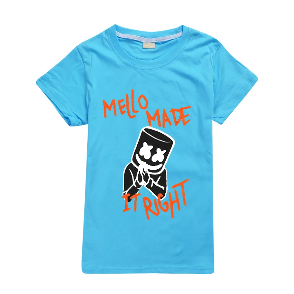 Modis dj marshmello/Детские футболки одежда с капюшоном Детский черный новый летний топ