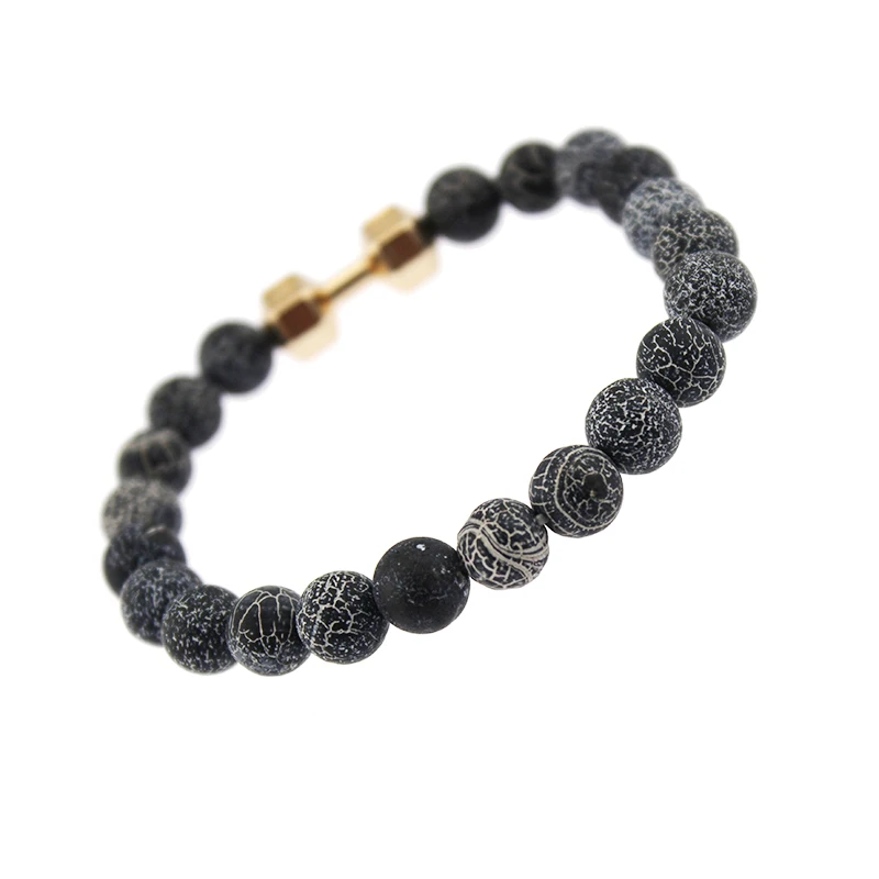 Новинка 2016 Модный женский браслет из гранитного камня для мужчин 8 мм модный йоги