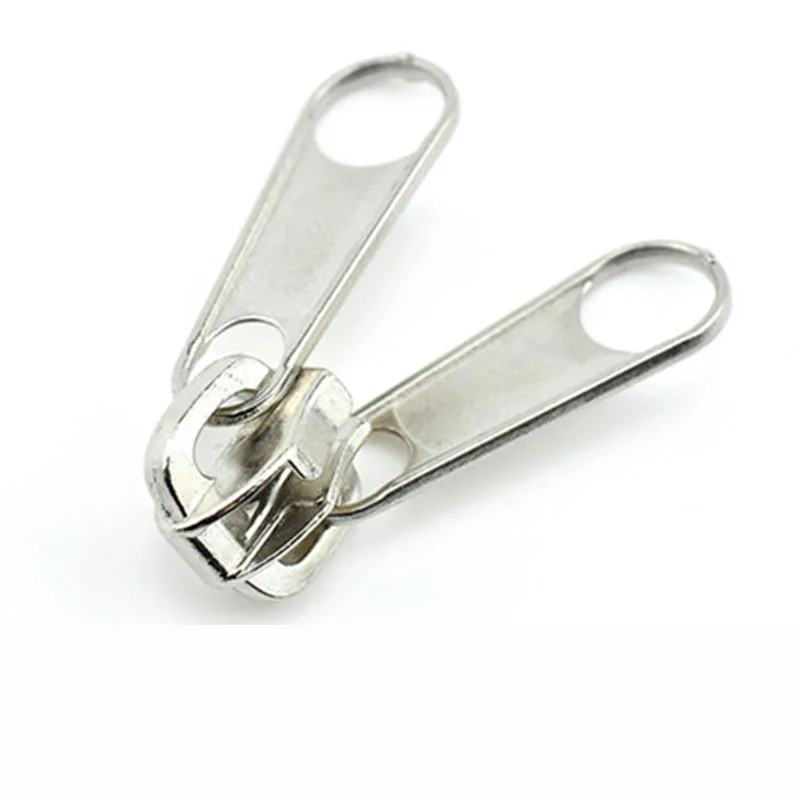 sliver Alipress 10 шт. 5#/3# слайдер на молнии с двойным съемником DIY головка для ремонта нейлоновая молния серебристый/черный цвет 3-010 - Цвет: sliver