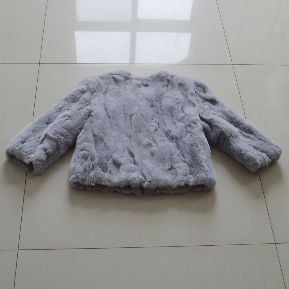 Женская тонкая повседневная одежда 100% с линией натурального меха кролика пальто