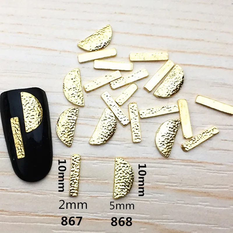 10 шт./лот японские золотые наклейки для ногтей прямоугольная луна 3D сделай сам