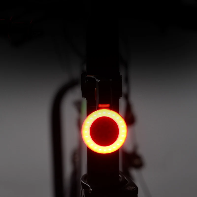 2018 Creative Cycling USB Rechargeable Bicycle LED Taillight Safety Warning Light Rear 5 modes Heart Circular Shaped | Спорт и