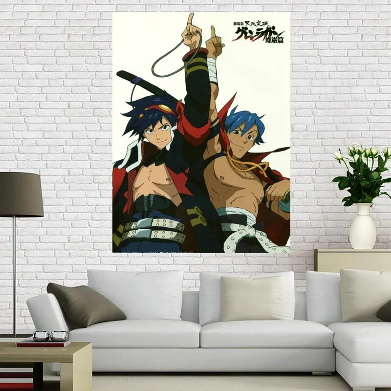 Стиль Гуррен Lagann на заказ шелк Холст 27X40 см 30x45 см DIY плакат лучший подарок для детской комнаты Прямая поставка - Цвет: 13