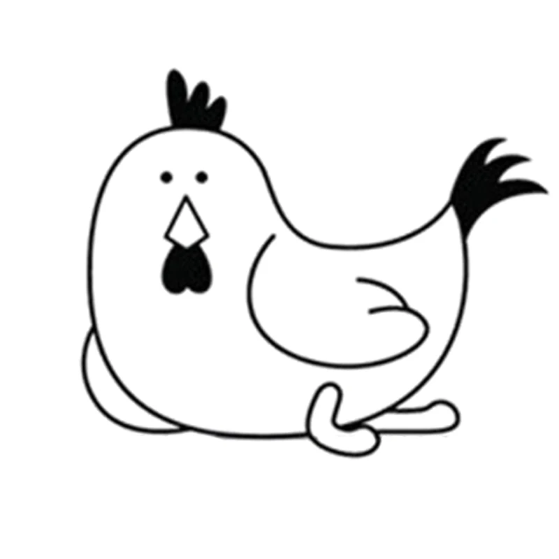 

15*12.6CM Cute Animal Chicken Cartoon Car-styling Vinyl Decal Car Sticker Black Silver S6-2633