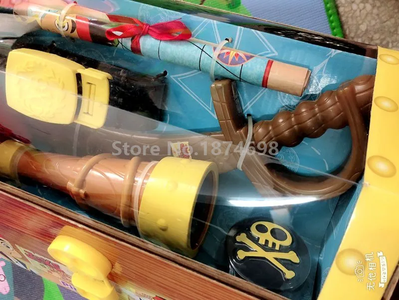 New Jake Hook Pirates Toys Pirate Accessories Set Treasure Box 6PCS Figure Toy for Kids Boys Children Gifts |