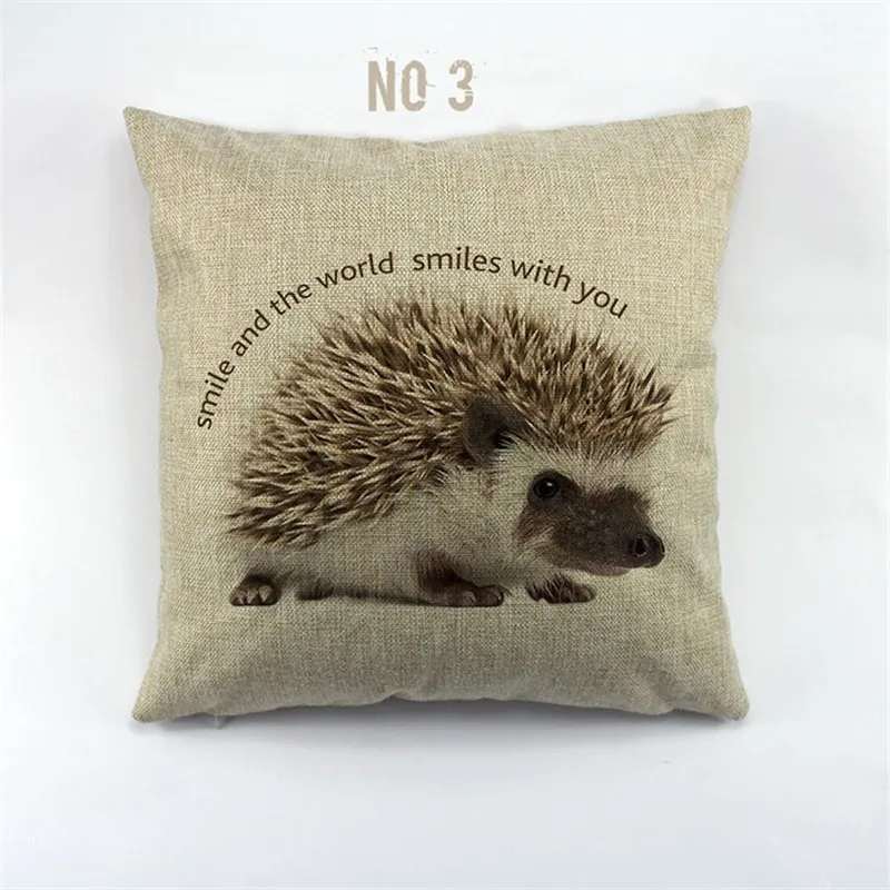 Модная Серия животных чехол для подушки с принтом кролика собаки совы ежика дома