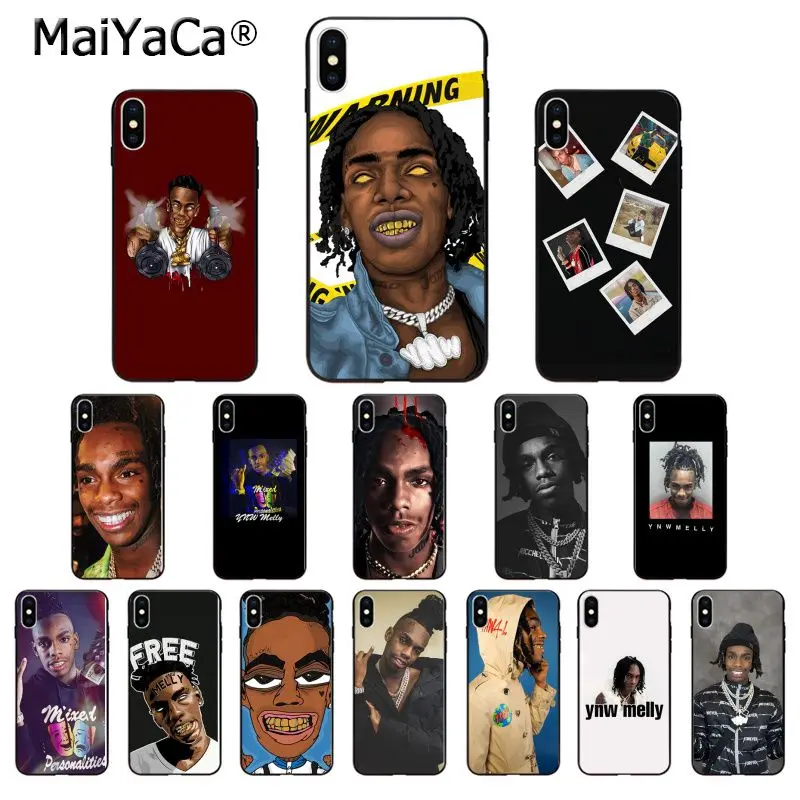 Мягкий Черный силиконовый чехол для телефона MaiYaCa Ynw Melly из ТПУ iPhone X XS MAX 6 6s 7 7plus 8