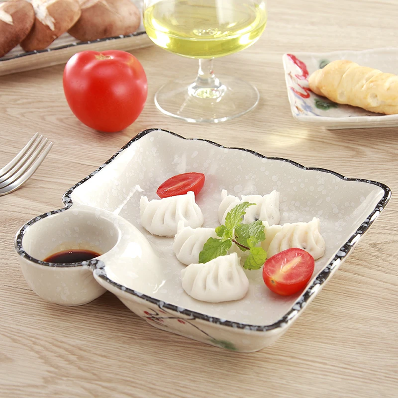 Free shipping Creative European style glaze color ceramic plate family round deep dish retro blue and white | Дом и сад
